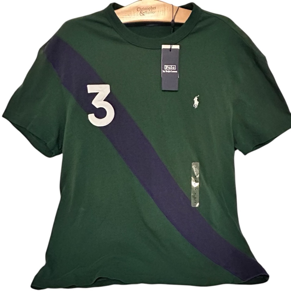 Polo Ralph Lauren Banner-Stripe Cotton Jersey T-Shirt Green Men’s Medium